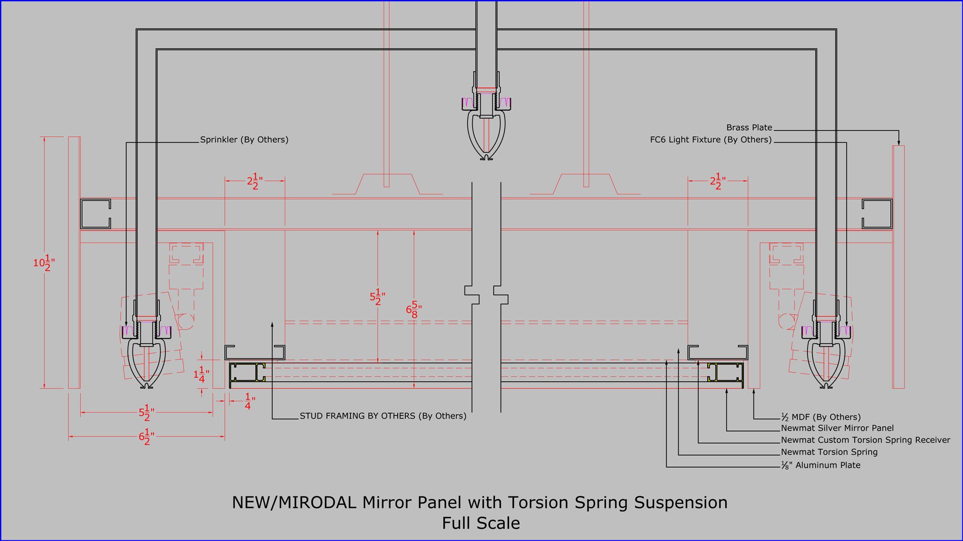 Mirror Panel With Torsion Spring Suspension Newmat Stretch