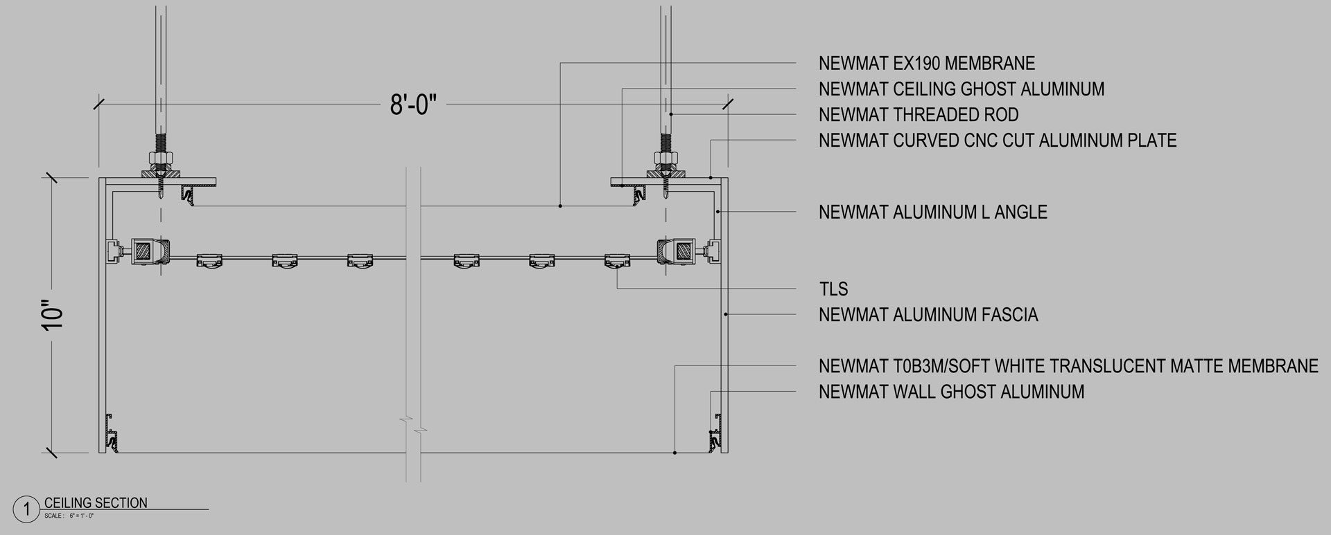 NEWMAT + LED / Floating Light Box with Aluminum Fascia NEWMAT Stretch