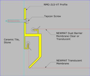NMG-2LS-VT - Installato su ceramica o pietra / Viti Tapcon
